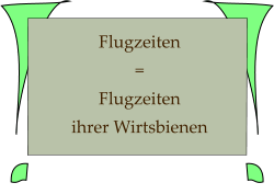 Flugzeiten = Flugzeiten  ihrer Wirtsbienen